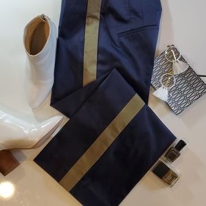 LAST CHANCE! CLOSET CLOSING! J. Crew wide leg stripe navy blue crop pant petite